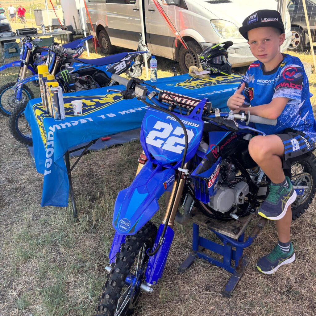 Radi on his bike in the paddock, Korten 2026