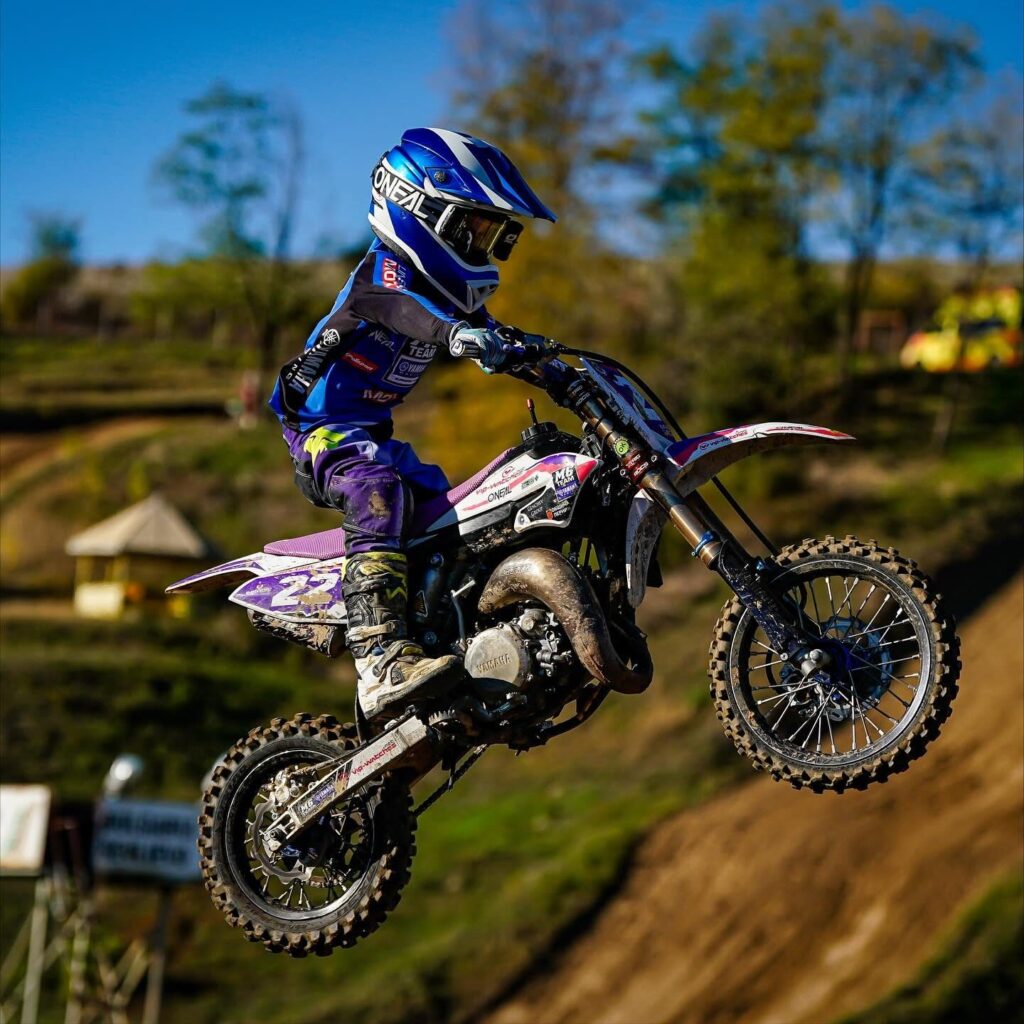 Radi (#22) in the air on his Yamaha YZ65, 2025